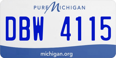 MI license plate DBW4115