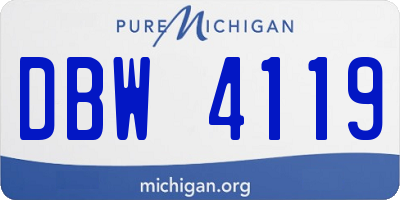 MI license plate DBW4119