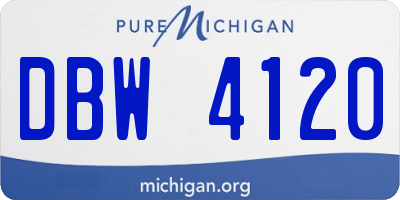 MI license plate DBW4120