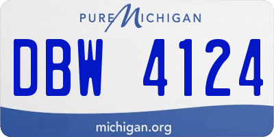 MI license plate DBW4124