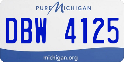 MI license plate DBW4125