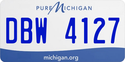 MI license plate DBW4127