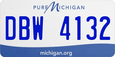 MI license plate DBW4132