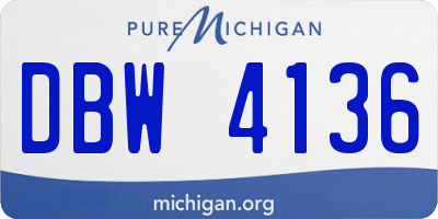 MI license plate DBW4136