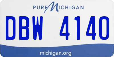 MI license plate DBW4140