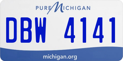 MI license plate DBW4141