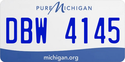 MI license plate DBW4145