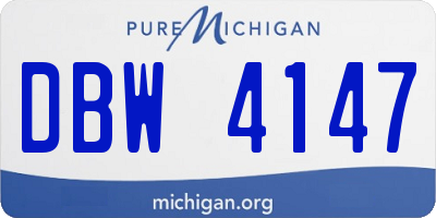 MI license plate DBW4147