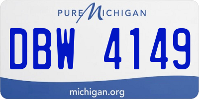 MI license plate DBW4149