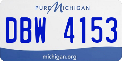 MI license plate DBW4153