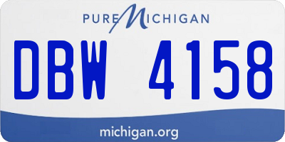 MI license plate DBW4158
