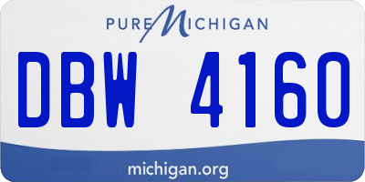 MI license plate DBW4160