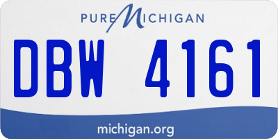 MI license plate DBW4161