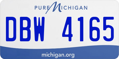 MI license plate DBW4165