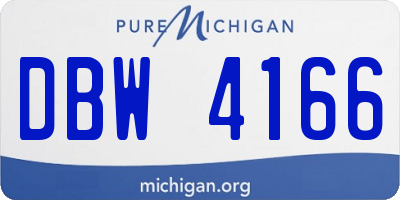 MI license plate DBW4166