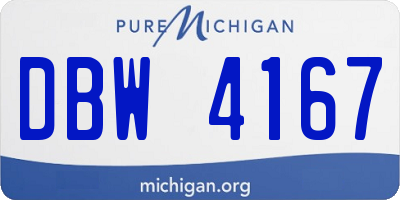 MI license plate DBW4167