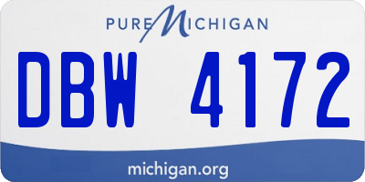 MI license plate DBW4172