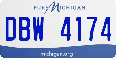 MI license plate DBW4174