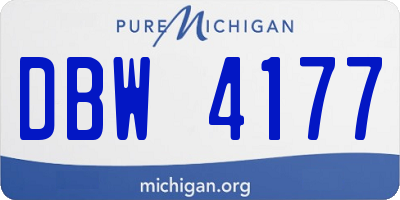 MI license plate DBW4177
