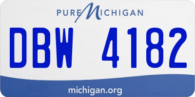 MI license plate DBW4182