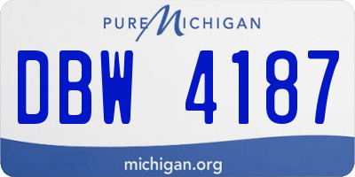 MI license plate DBW4187