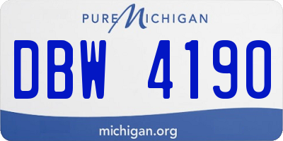 MI license plate DBW4190