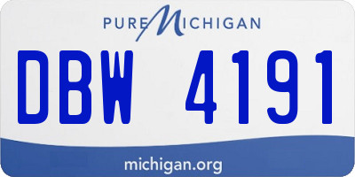 MI license plate DBW4191