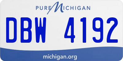 MI license plate DBW4192