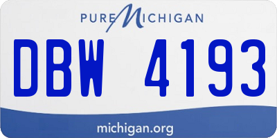 MI license plate DBW4193