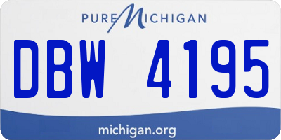 MI license plate DBW4195