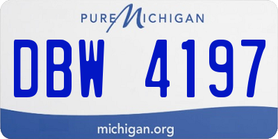 MI license plate DBW4197