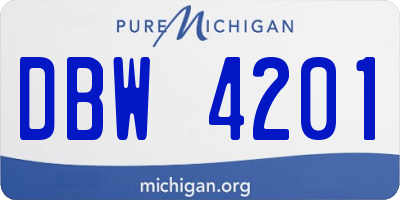 MI license plate DBW4201