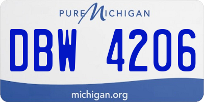 MI license plate DBW4206