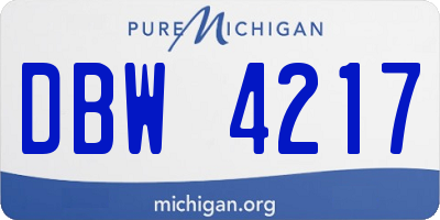 MI license plate DBW4217