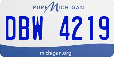 MI license plate DBW4219