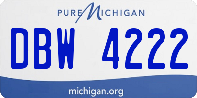 MI license plate DBW4222