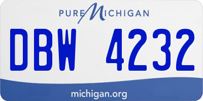 MI license plate DBW4232