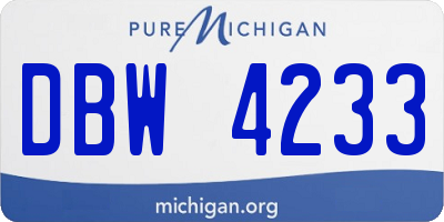 MI license plate DBW4233
