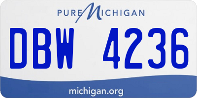 MI license plate DBW4236