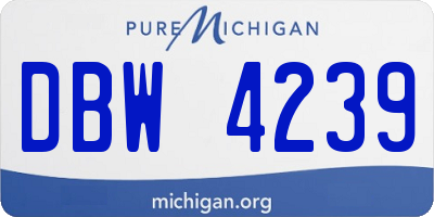 MI license plate DBW4239