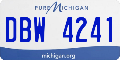MI license plate DBW4241