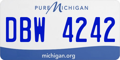 MI license plate DBW4242