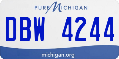 MI license plate DBW4244