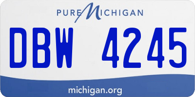 MI license plate DBW4245