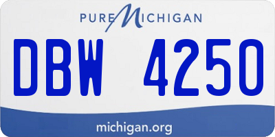 MI license plate DBW4250
