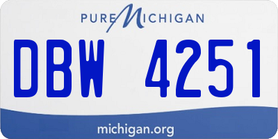 MI license plate DBW4251