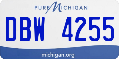 MI license plate DBW4255