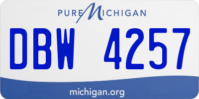 MI license plate DBW4257