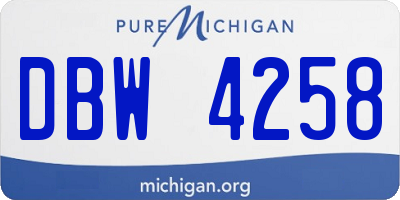 MI license plate DBW4258
