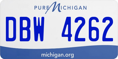 MI license plate DBW4262